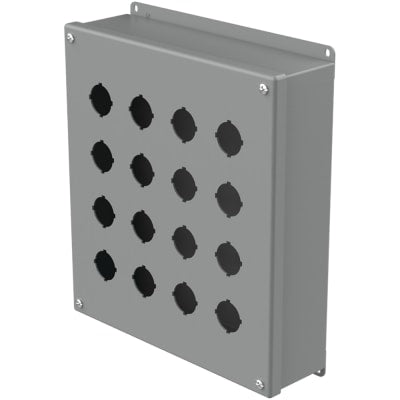 nVent HOFFMAN E16PB Enclosure,Pushbutton,16 Hole,30.5mm,Steel,NEMA13,IP65,Gray,Type 12 Series