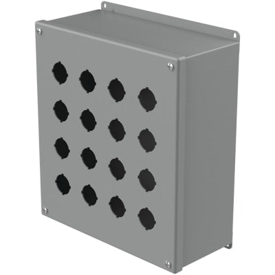 nVent HOFFMAN E16PBX Enclosure,Pushbutton,16 Hole,30.5mm,Steel,NEMA13,IP65,Gray,Pentair Series