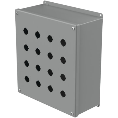 nVent HOFFMAN E16PBXM Enclosure,Pushbutton,16 Hole,22.5mm,Steel,NEMA13,IP65,Gray,Pentair Series