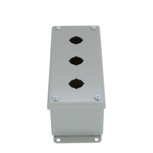 nVent HOFFMAN E3PBG Enclosure,Pushbutton,3 Hole,22.5mm,Steel,NEMA13,IP65,Gray,Type 12 Series