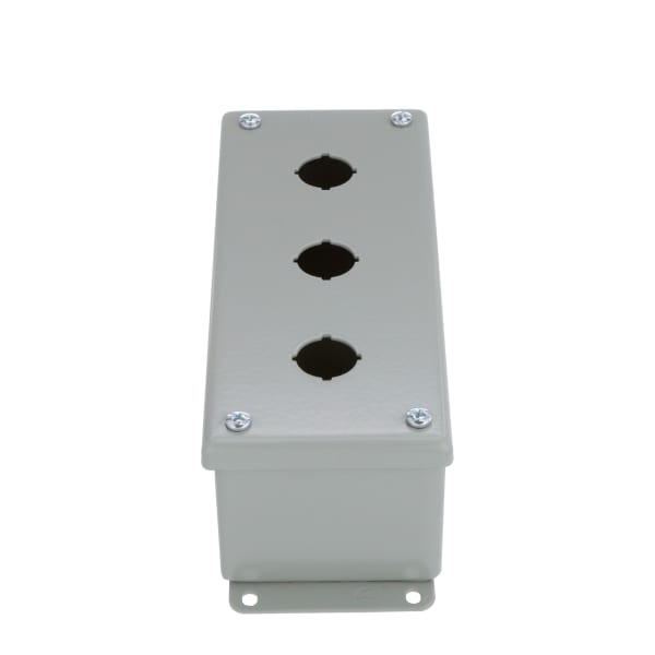nVent HOFFMAN E3PBG Enclosure,Pushbutton,3 Hole,22.5mm,Steel,NEMA13,IP65,Gray,Type 12 Series