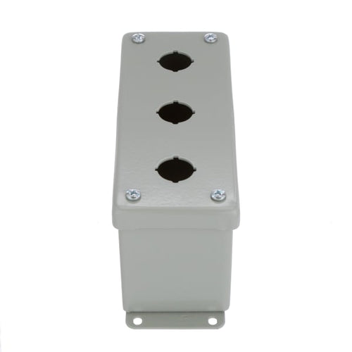 nVent HOFFMAN E3PBGXM Enclosure,Pushbutton,3 Hole,22.5mm,Steel,NEMA13,IP65,Gray,Pentair Series