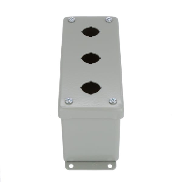 nVent HOFFMAN E3PBGXM Enclosure,Pushbutton,3 Hole,22.5mm,Steel,NEMA13,IP65,Gray,Pentair Series