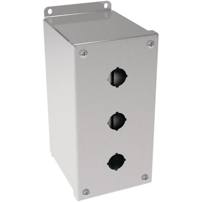 nVent HOFFMAN E3PBGXSS Enclosure,Pushbutton,3 Hole,22.5mm,Stainless,NEMA13,IP66,Pentair Stainless Serie