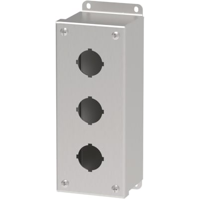 nVent HOFFMAN E3PBSS6 Enclosure,Pushbutton,3 Hole,30.5mm,Stainless,NEMA13,IP66,Pentair Stainless Serie
