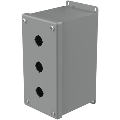 nVent HOFFMAN E3PBXM Enclosure,Pushbutton,3 Hole,22.5mm,Steel,NEMA13,IP65,Gray,Pentair Series