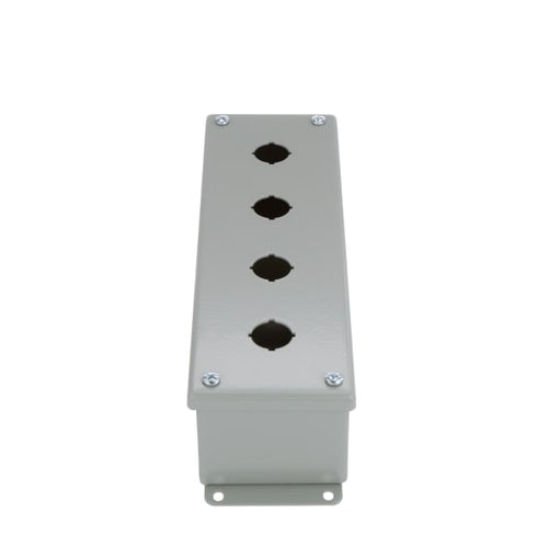 nVent HOFFMAN E4PBG Enclosure,Pushbutton,4 Hole,22.5mm,Steel,NEMA13,IP65,Gray,Type 12 Series