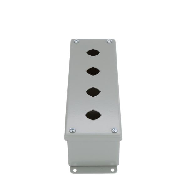 nVent HOFFMAN E4PBG Enclosure,Pushbutton,4 Hole,22.5mm,Steel,NEMA13,IP65,Gray,Type 12 Series