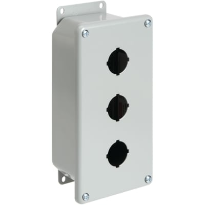 nVent HOFFMAN E4PBGXM Enclosure,Pushbutton,4 Hole,22.5mm,Steel,NEMA13,IP65,Gray,Pentair Series