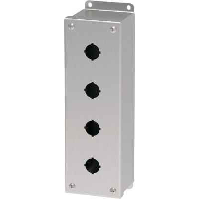 nVent HOFFMAN E4PBSS6 Enclosure,Pushbutton,4 Hole,30.5mm,Stainless,NEMA13,IP66,Pentair Stainless Serie