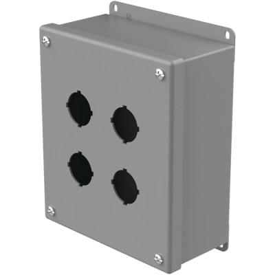 nVent HOFFMAN E4SPB Enclosure,Pushbutton,4 Hole,30.5mm,Steel,NEMA13,IP65,Gray,Type 4 Series