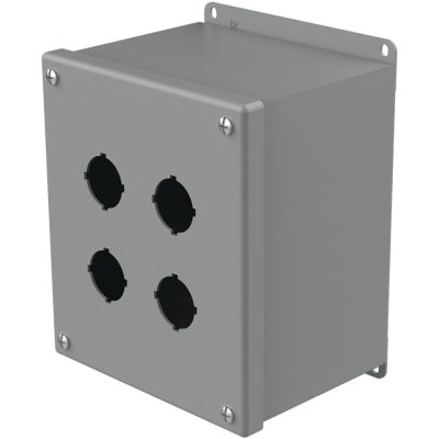 nVent HOFFMAN E4SPBX Enclosure,Pushbutton,4 Hole,30.5mm,Steel,NEMA13,IP65,Gray,Pentair Series