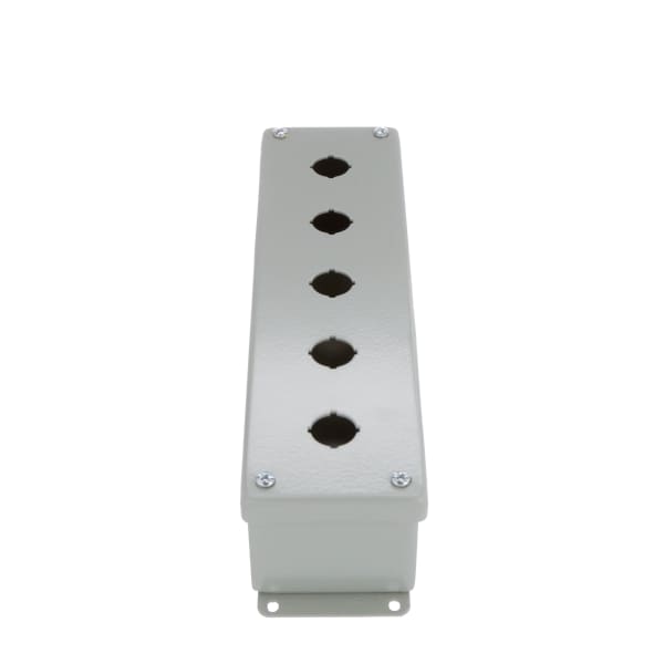 nVent HOFFMAN E5PBG Enclosure,Pushbutton,5 Hole,22.5mm,Steel,NEMA13,IP65,Gray,Type 4 Series