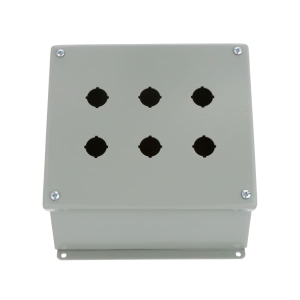 nVent HOFFMAN E6PBAM Enclosure,Pushbutton,6 Hole,22.5mm,Steel,NEMA13,IP65,Gray,Pentair Series