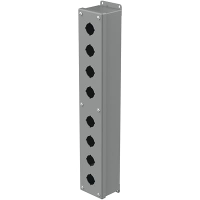 nVent HOFFMAN E8PB Enclosure,Pushbutton,8 Hole,30.5mm,Steel,NEMA13,IP65,Gray,Type 12 Series