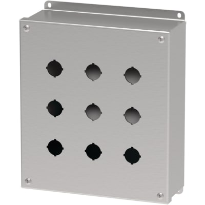 nVent HOFFMAN E9PBGSS Enclosure,Pushbutton,9 Hole,22.5mm,Stainless,NEMA13,IP66,Pentair Stainless Serie
