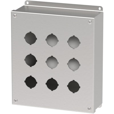 nVent HOFFMAN E9PBSS Enclosure,Pushbutton,9 Hole,30.5mm,Stainless,NEMA13,IP66,Pentair Stainless Serie