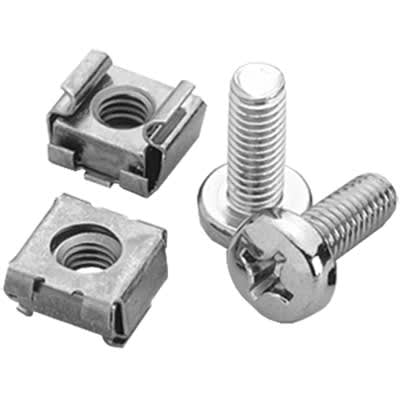 nVent HOFFMAN ECNSM6 (8) Cage Nut, Screw pkg 6mm , fits 9mm Sq Holes, Steel
