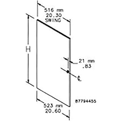 nVent HOFFMAN EMRSD16U Steel Door, fits 16Ux600mm LtGray, fits 16U x 600mm, Steel