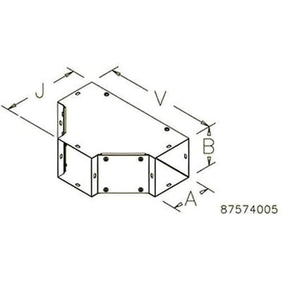 nVent HOFFMAN F1010TGV Cable Trunking Tee Steel Galvanised Sweep Tee Fitting
