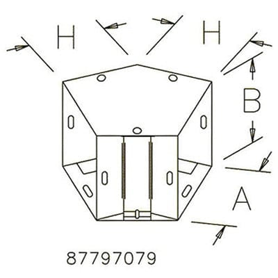 nVent HOFFMAN F121245EGV Cable Trunking Angle Steel Galvanised 45deg Elbow Fitting