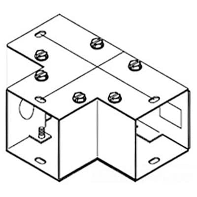 nVent HOFFMAN F1212GTGV Cable Trunking Tee Steel Galvanised 90deg Flush Tee Fitting