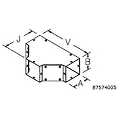 nVent HOFFMAN F1212TGV Cable Trunking Tee Steel Galvanised Sweep Tee Fitting