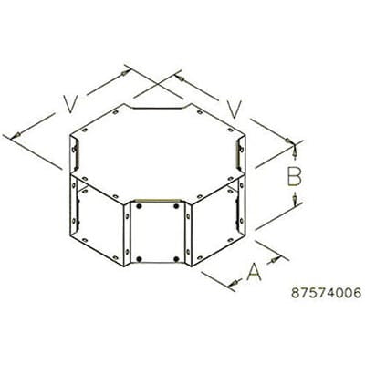 nVent HOFFMAN F1212XGV 12x12 Cross Fitting , fits 12.00x12.00,Steel