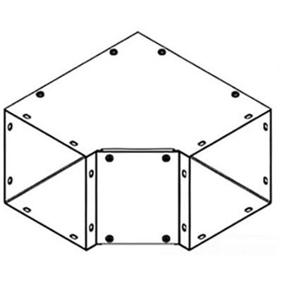 nVent HOFFMAN F2290EINGV Cable Trunking Angle Steel Galvanised 90deg Elbow Fitting (Inside Opening)