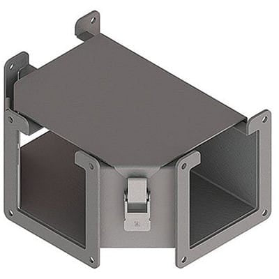 nVent HOFFMAN F44LTA Tee Fitting Lay-in Hinged Cover Top Opening, 4.00x4.00, Gray, Mild Steel
