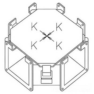 nVent HOFFMAN F44WC Cable Trunking Connector Steel Cross Fitting