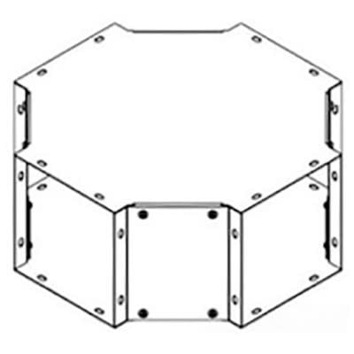 nVent HOFFMAN F66X 6x6 Cross Fitting Gray, fits 6.00x6.00, Steel