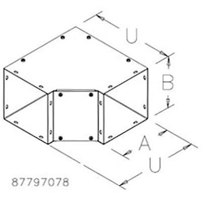 nVent HOFFMAN F8890TXGV Cable Trunking Tee Steel Galvanised 90deg Cross Tee Elbow Fitting