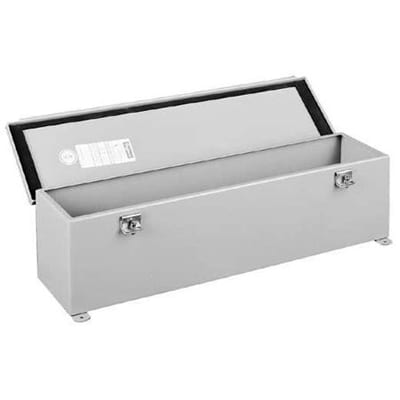 nVent HOFFMAN F88T24HC Hinged Cover Wiring Trough NEMA Type 12, 8.00x8.00x24.00, Gray, Mild Steel