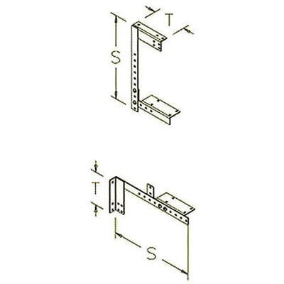 nVent HOFFMAN F88T3RDH WW, 3R, Drop,Brkt Hanger Gray, fits 8.00x8.00, Steel