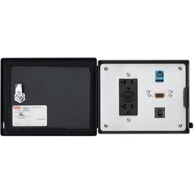 nVent HOFFMAN HGF5ETHDH ETHERNET DATA HIWAY PP GFCI Black, 143x176x24mm, Aluminum