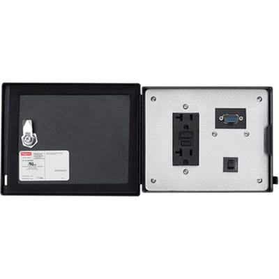 nVent HOFFMAN HGF5GEG GE GENIUS PROG PORT GFCI Black, 143x176x24mm, Aluminum
