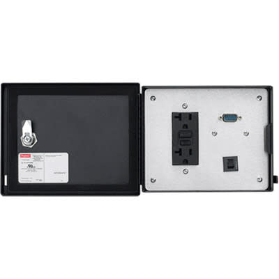 nVent HOFFMAN HGF5TMM TELE MODICRON MICRO PP GFCI Black, 143x176x24mm, Aluminum