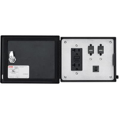 nVent HOFFMAN HGF5USBUSB DUAL USB PROG PORT GFCI Black, 143x176x24mm, Aluminum