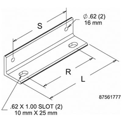 nVent HOFFMAN LWASK6BLK Wall Angle Spt. Kit 6 - Bla Black, fits 6.00, Steel