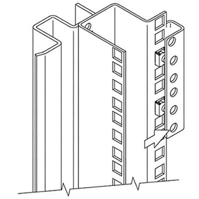 nVent HOFFMAN PBRAA Adapter Brkt for RA Back Leg , fits 19", 23", 24", Steel