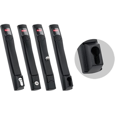 nVent HOFFMAN PFHDBL Flush Swing Handle DIN Profile, 10.67x1.50x1.57, Black, Mild Steel, ProLine