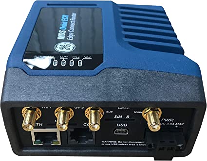 GE MDS Orbit ECR (Edge Connect Router) Cellular 4G LTE-A Americas/EMEA with Dual SIM, WiFi 2.4GHz a/b/g/n, Standard Flat, P1: 4 SMA + 2 SIM