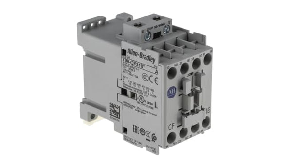 Rockwell, allen, bradley, allen-bradly, ethernet, ethernet-ip, ethernet/ip, CIP, industrial, OLC, communication, controller,700-CF310KJ,Allen Bradley Contactor Relay - 3NO + 1NC, 10 A Contact Rating, 24 Vac, 700 SeriesRockwell700-CF310KJAllen Bradley Contactor Relay - 3NO + 1NC, 10 A Contact Rating, 24 Vac, 700 Series