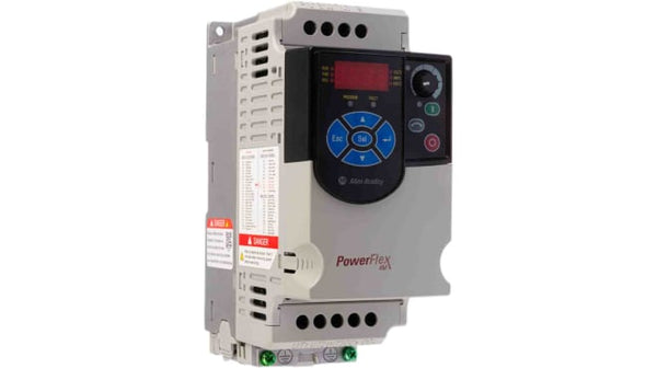 Rockwell, allen, bradley, allen-bradly, ethernet, ethernet-ip, ethernet/ip, CIP, industrial, OLC, communication, controller,22F-A2P5N103,Allen Bradley PowerFlex 4M Inverter Drive, 1-Phase In, 400Hz Out, 0.4 kW, 240 V ac, 2.5 A