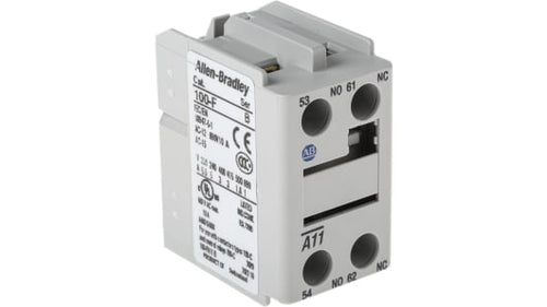 Rockwell, allen, bradley, allen-bradly, ethernet, ethernet-ip, ethernet/ip, CIP, industrial, OLC, communication, controller,100-FA11,Allen Bradley Auxiliary Contact - 1NC + 1NO, 2 Contact, Front Mount, 10 A