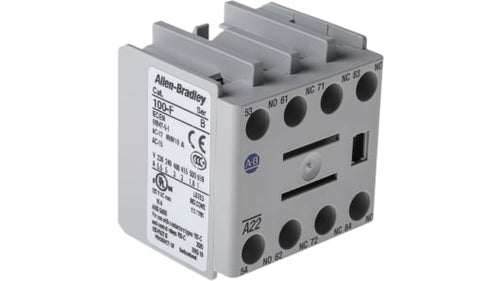 Rockwell, allen, bradley, allen-bradly, ethernet, ethernet-ip, ethernet/ip, CIP, industrial, OLC, communication, controller,100-FA22,Allen Bradley Auxiliary Contact - 2NC + 2NO, 4 Contact, Front Mount, 10 A