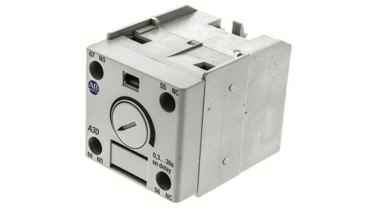 Rockwell, allen, bradley, allen-bradly, ethernet, ethernet-ip, ethernet/ip, CIP, industrial, OLC, communication, controller,100-FPTA30,Allen Bradley Bulletin Pneumatic Timer for use with 100-C or 700-CF with AC or 24V DC electronic coils