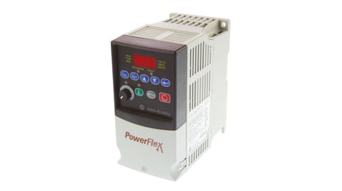Rockwell, allen, bradley, allen-bradly, ethernet, ethernet-ip, ethernet/ip, CIP, industrial, OLC, communication, controller,22A-A1P5N114,Allen Bradley PowerFlex 4 Inverter Drive, 1-Phase In, 240Hz Out, 0.2 kW, 230 V ac, 1.5 A