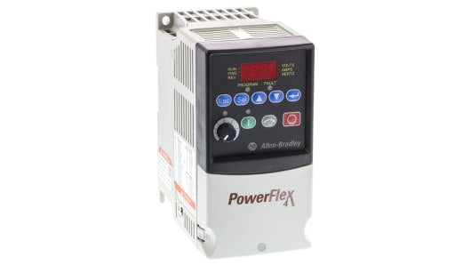 Rockwell, allen, bradley, allen-bradly, ethernet, ethernet-ip, ethernet/ip, CIP, industrial, OLC, communication, controller,22A-A4P5N114,Allen Bradley PowerFlex 4 Inverter Drive, 1-Phase In, 240Hz Out, 0.75 kW, 230 V ac, 4.5 A